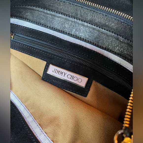 Jimmy Choo black suede fringed bag - Picture 6 of 7